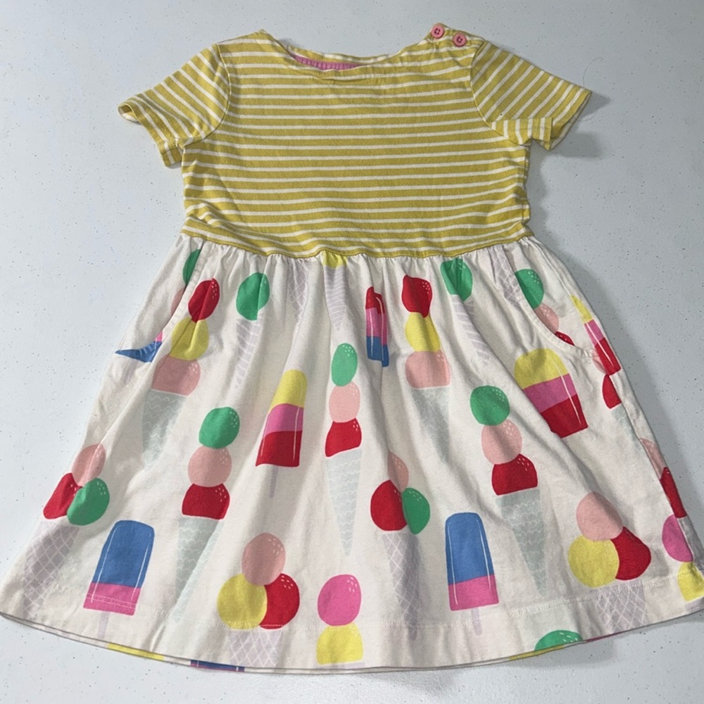 Mini Boden Girl’s Short Sleeve Ice Cream Dress Size 4/5